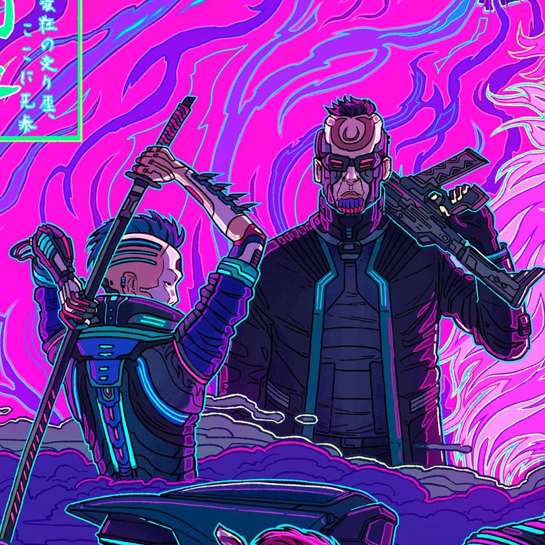 《赛博朋克2077》新帮派"虎爪帮"艺术图,黑帮武士参上