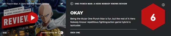 《一拳超人：无名英雄》IGN仅6分：游戏内容着实乏善可陈 2%title%