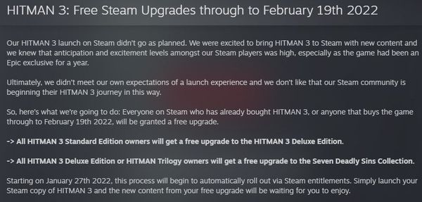 【PC游戏】Steam版《杀手3》免费升级上线，启动即可升级-第1张