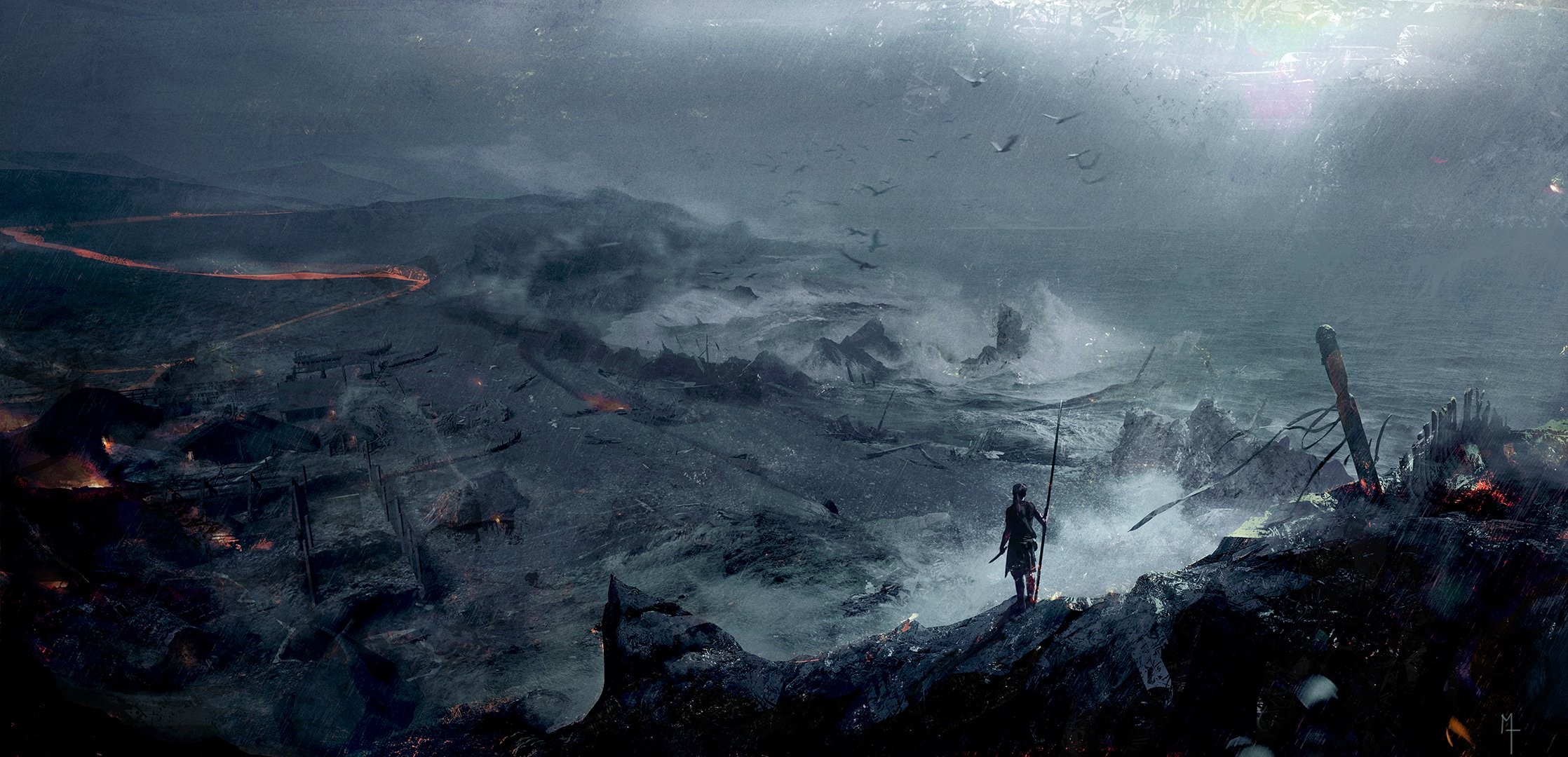 【PC遊戲】狂風暴雨中的據點《地獄之刃2》官方公開新概念圖-第1張