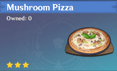 原神|美食英语蒙德篇~烤蘑菇披萨 Mushroom Pizza（琴）