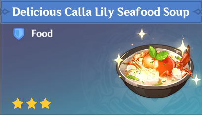 原神|美食英语璃月篇~嘟嘟莲海鲜羹 Calla Lily Seafood Soup（达达利亚）-第2张