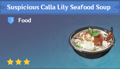原神|美食英语璃月篇~嘟嘟莲海鲜羹 Calla Lily Seafood Soup（达达利亚）-第1张