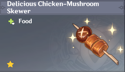 原神|美食英語蒙德篇~野菇雞肉串 Chicken-Mushroom Skewer（凱亞）-第2張