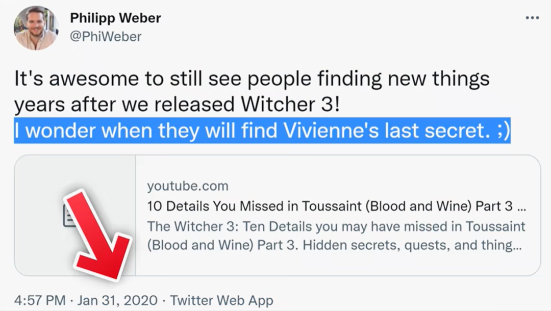 【PC游戏】玩家发现了在《巫师3》中等待7年才能触发的彩蛋-第2张