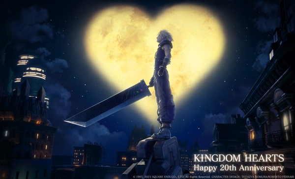 《最终幻想7》发布《王国之心》二十周年贺图-第1张