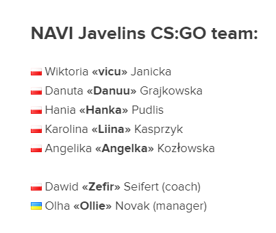 【CS:GO】NaVi建立CSGO女子戰隊NAVI Javelins-第1張