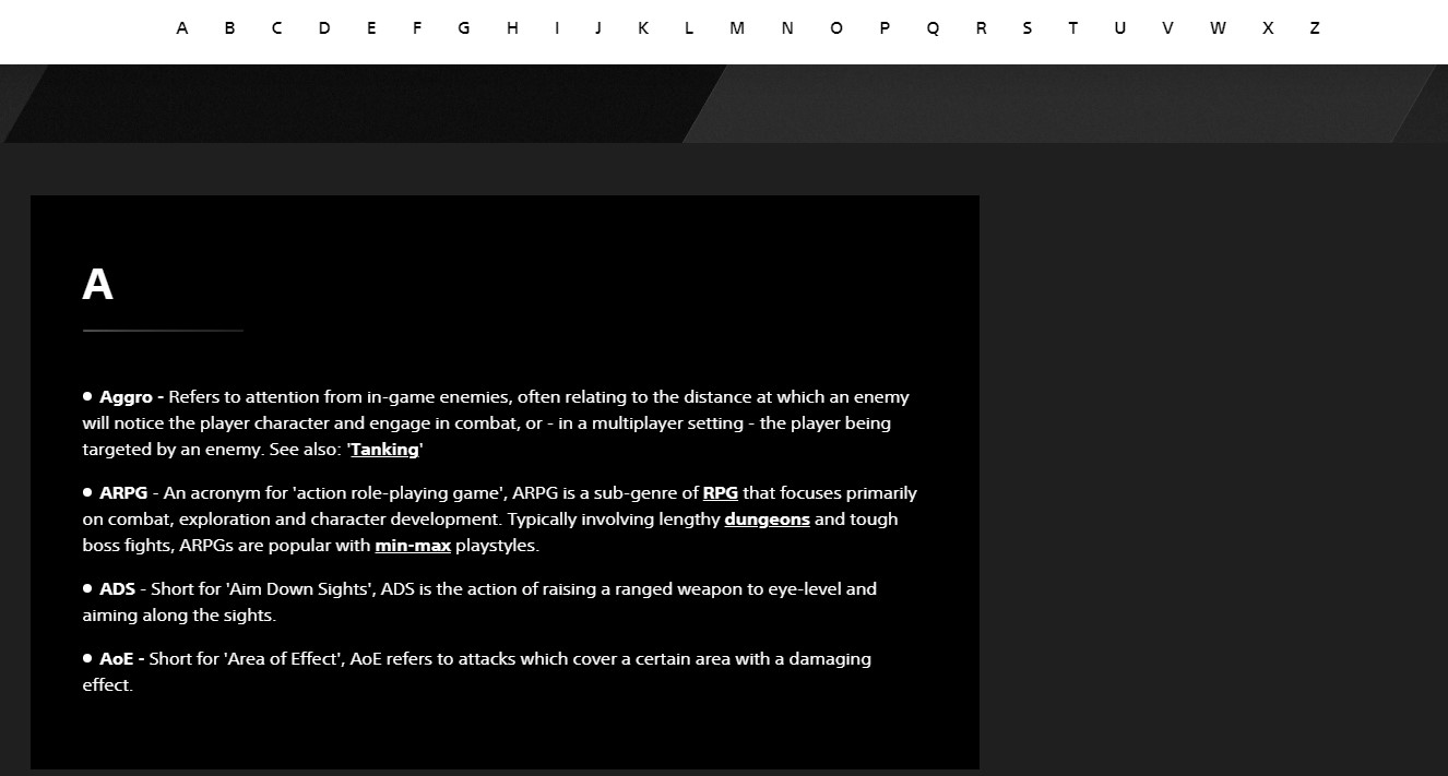索尼PS官網上線“遊戲詞典”！講解遊戲相關詞彙含義-第1張