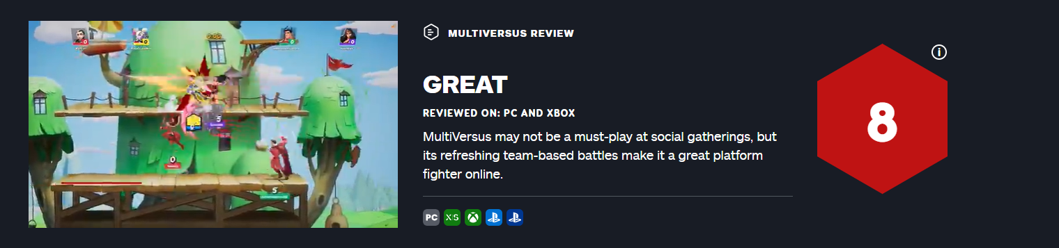 《多元宇宙大乱斗》获IGN，8分：耳目一新团队战斗模式-第1张
