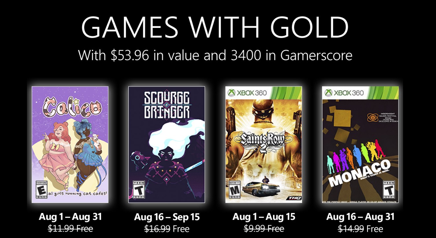 Xbox金會員8月會免：可領取《黑道聖徒2》等四款作品！