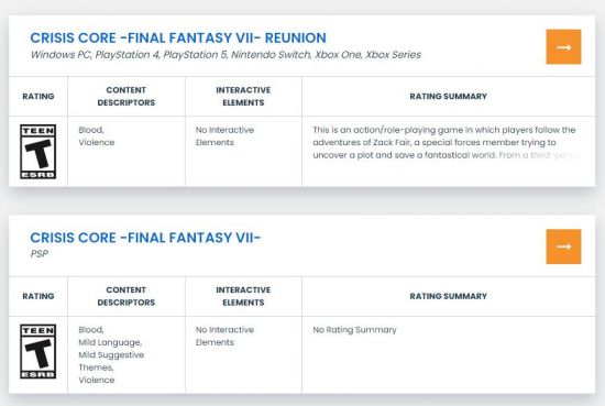 《最终幻想7：核心危机 再融合》通过ESRB评级 审查尺度更严格-第0张