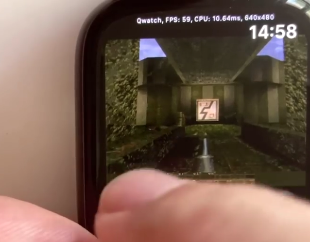 【PC遊戲】高玩將經典遊戲《雷神之錘》移植到了蘋果手錶 遊玩方便-第3張