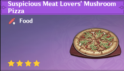 原神|美食英語~肉肉烤蘑菇披薩 Meat Lovers' Mushroom Pizza-第1張