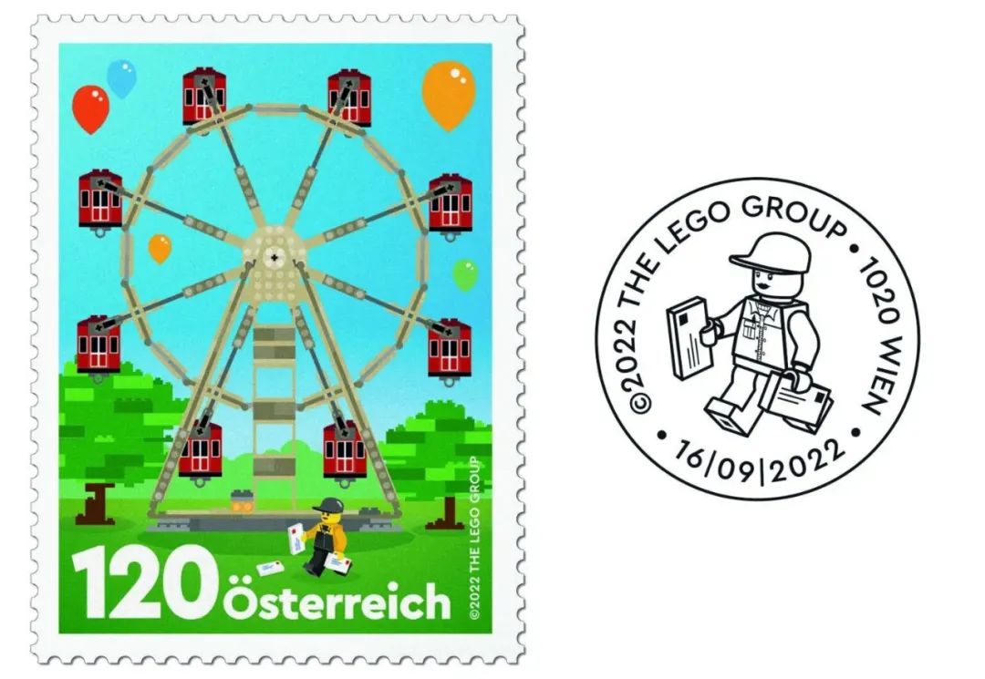 【周邊專區】奧地利郵政發行與樂高、Wiener Riesenrad摩天輪合作的週年紀念郵票-第3張