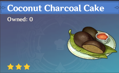 原神|須彌美食英語~椰炭餅 Coconut Charcoal Cake-第1張