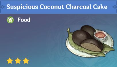 原神|須彌美食英語~椰炭餅 Coconut Charcoal Cake-第2張