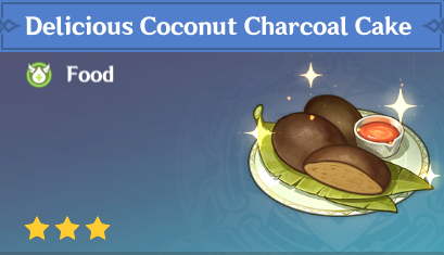 原神|須彌美食英語~椰炭餅 Coconut Charcoal Cake-第3張